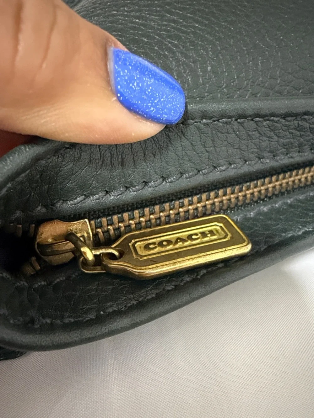 Coach Vintage 4907 Pebbled Green Leather bag 🎀🎀🎀 - Picture 10 of 15